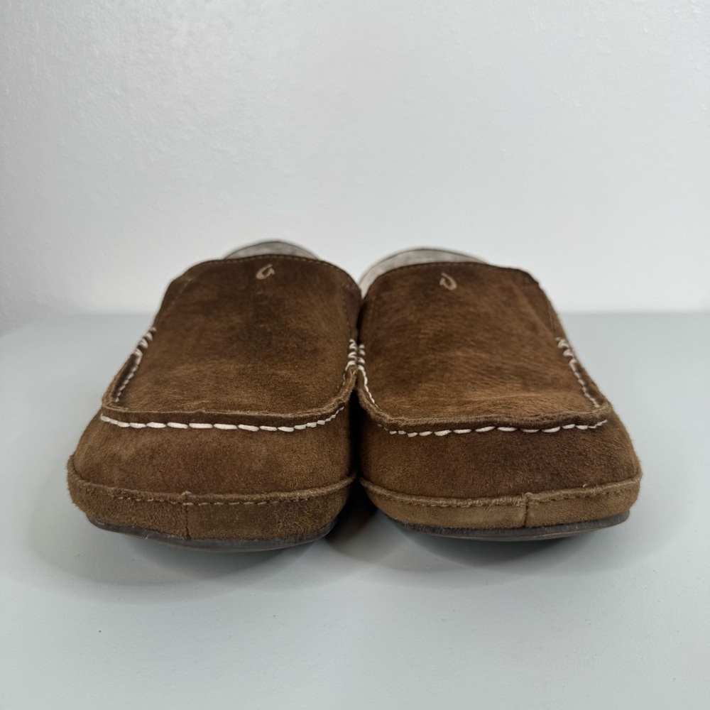 Olukai Women’s Brown Leather Nohea Slippers Size 10 - Picture 2 of 8